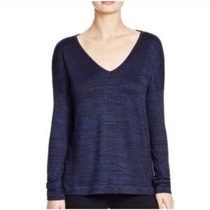RAG & BONE | Theo V Neck Long Sleeve Sweater Top Marled Navy Sz. XS